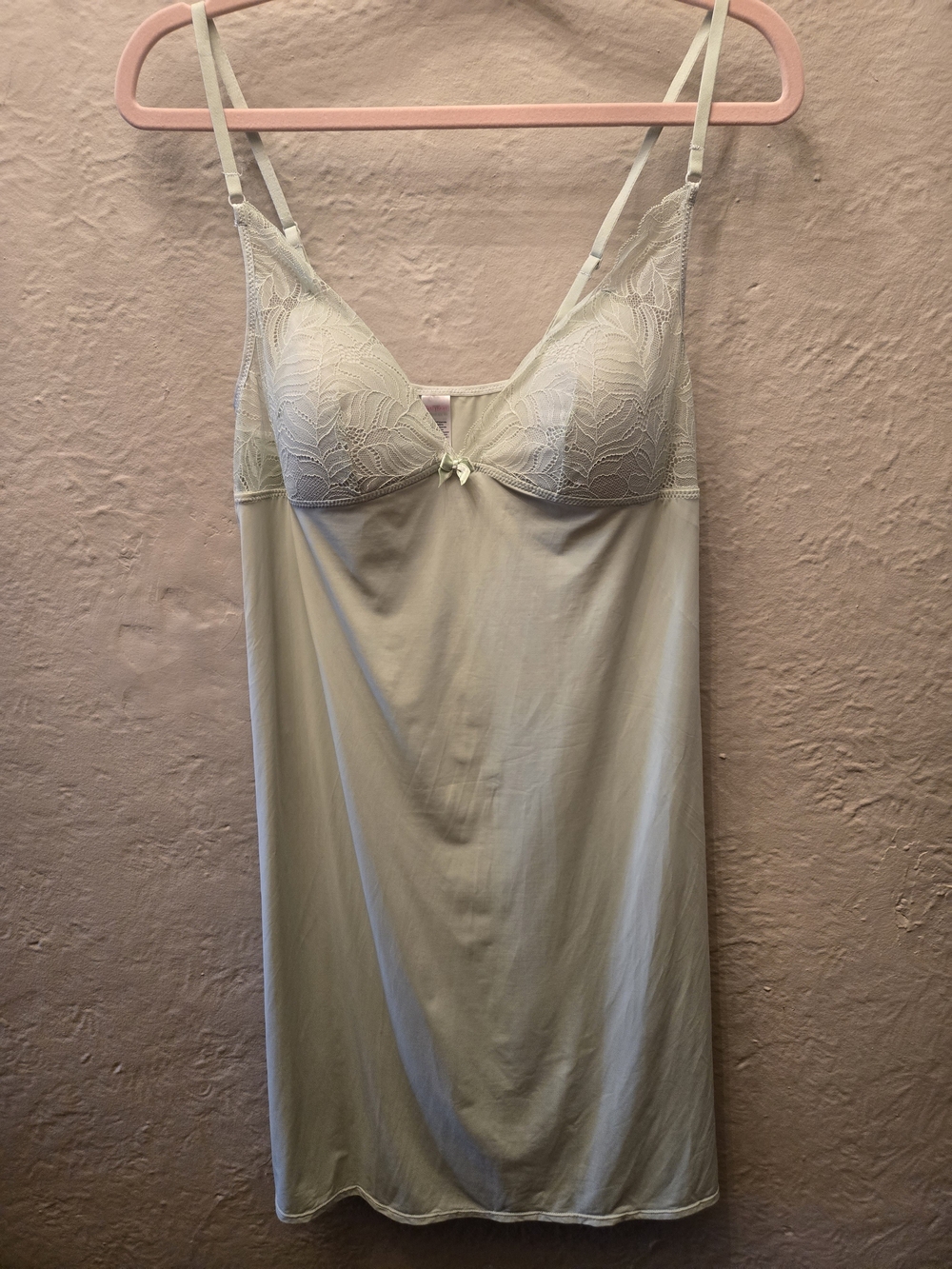 Sixty Eight Sage Green Lace Slip Dress Lingerie Chemise Size L